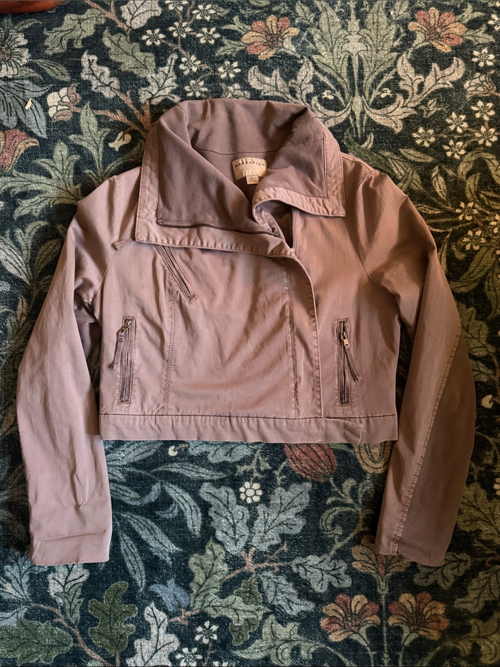 Cropped Mauve Bomber Jacket
